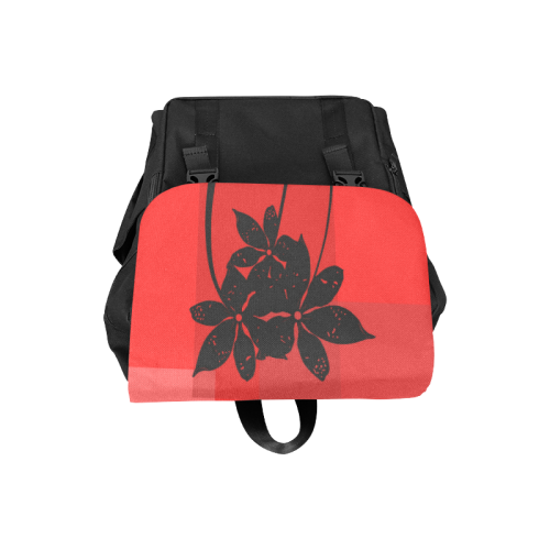 Black flowers Casual Shoulders Backpack (Model 1623)