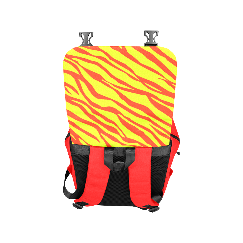 Cherry Red Sunshine Yellow Zebra Stripes Casual Shoulders Backpack (Model 1623)