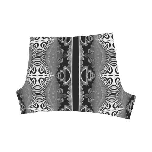 Kaleidoscope Fractal BORDER black white grey Briseis Skinny Shorts (Model L04)