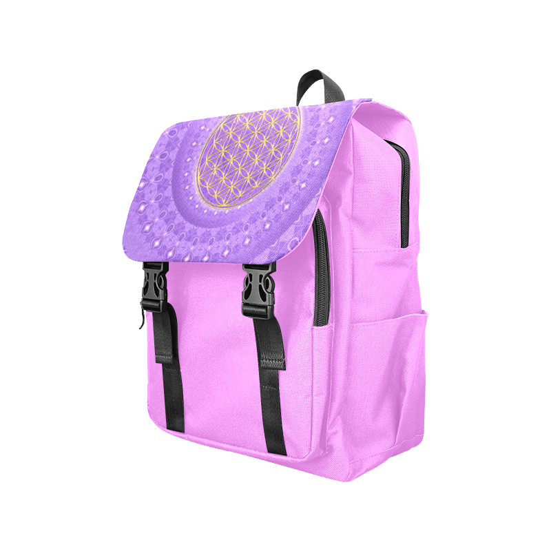FLOWER OF LIFE gold POWER SPIRAL purple Casual Shoulders Backpack (Model 1623)