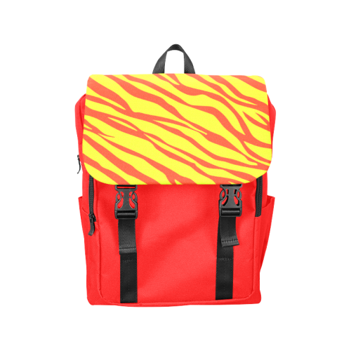 Cherry Red Sunshine Yellow Zebra Stripes Casual Shoulders Backpack (Model 1623)