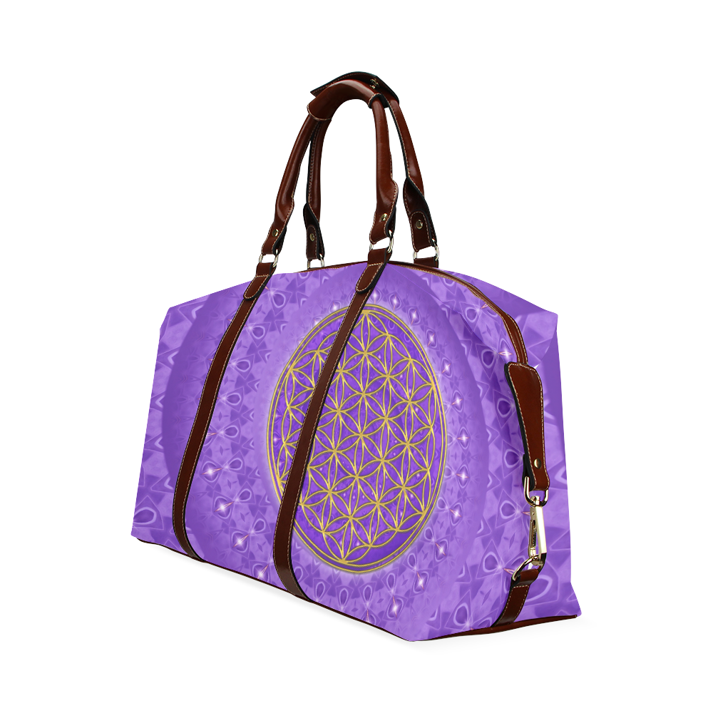 FLOWER OF LIFE gold POWER SPIRAL purple Classic Travel Bag (Model 1643)