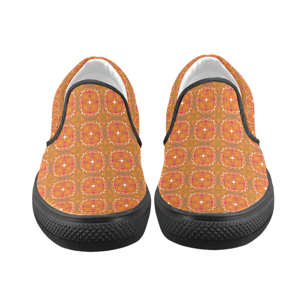 Gingerbread Houses, Cookies, Apple Cider Abstract Men's Unusual Slip-on Canvas Shoes (Model 019)