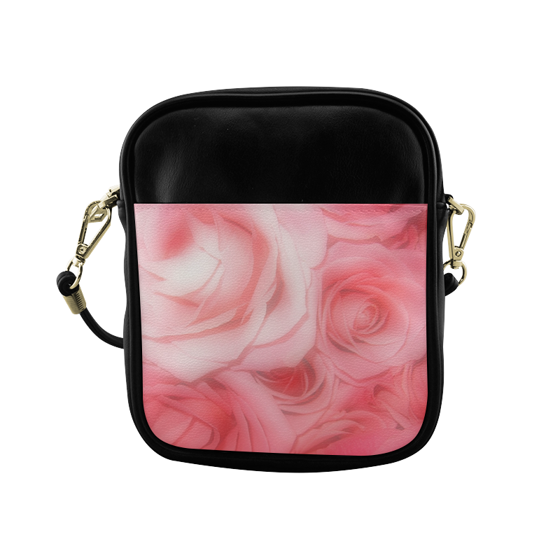 Bouquet of Pink Roses Soft Touch 1 Sling Bag (Model 1627)