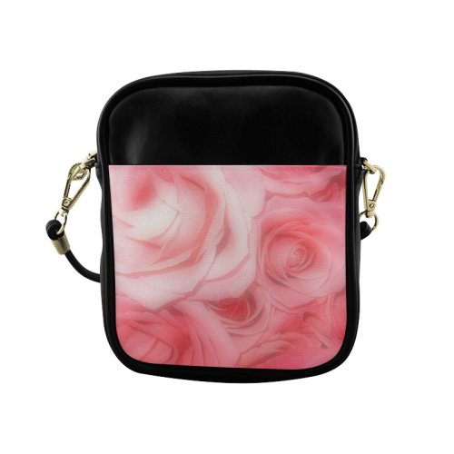 Bouquet of Pink Roses Soft Touch 1 Sling Bag (Model 1627)