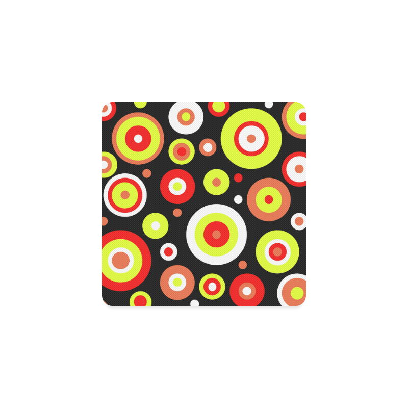 Colorful retro design Square Coaster