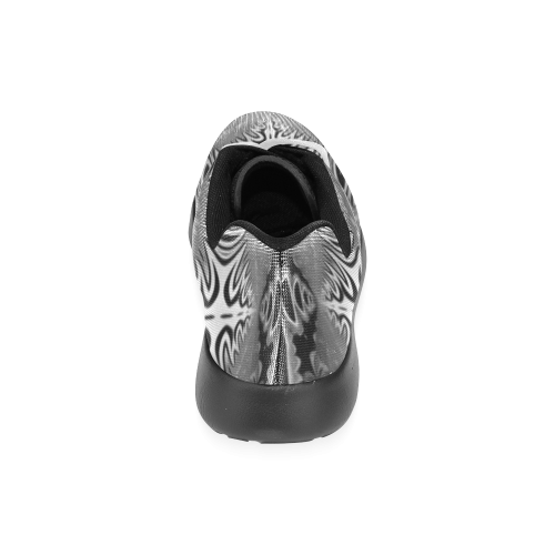 Kaleidoscope Fractal BORDER black white grey Men’s Running Shoes (Model 020)