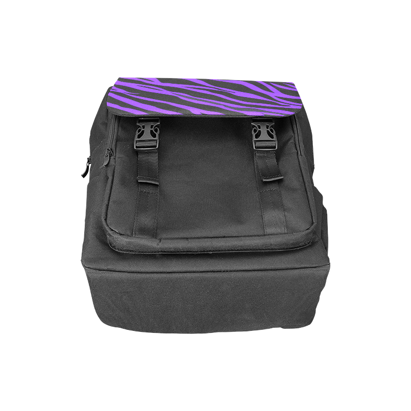 Deep Purple Zebra Stripes Casual Shoulders Backpack (Model 1623)