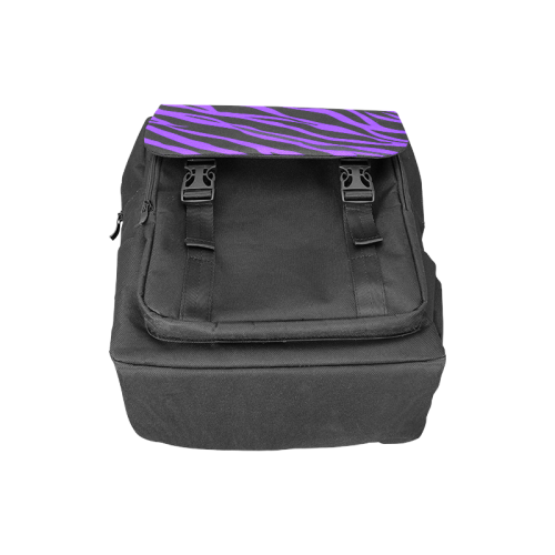 Deep Purple Zebra Stripes Casual Shoulders Backpack (Model 1623)