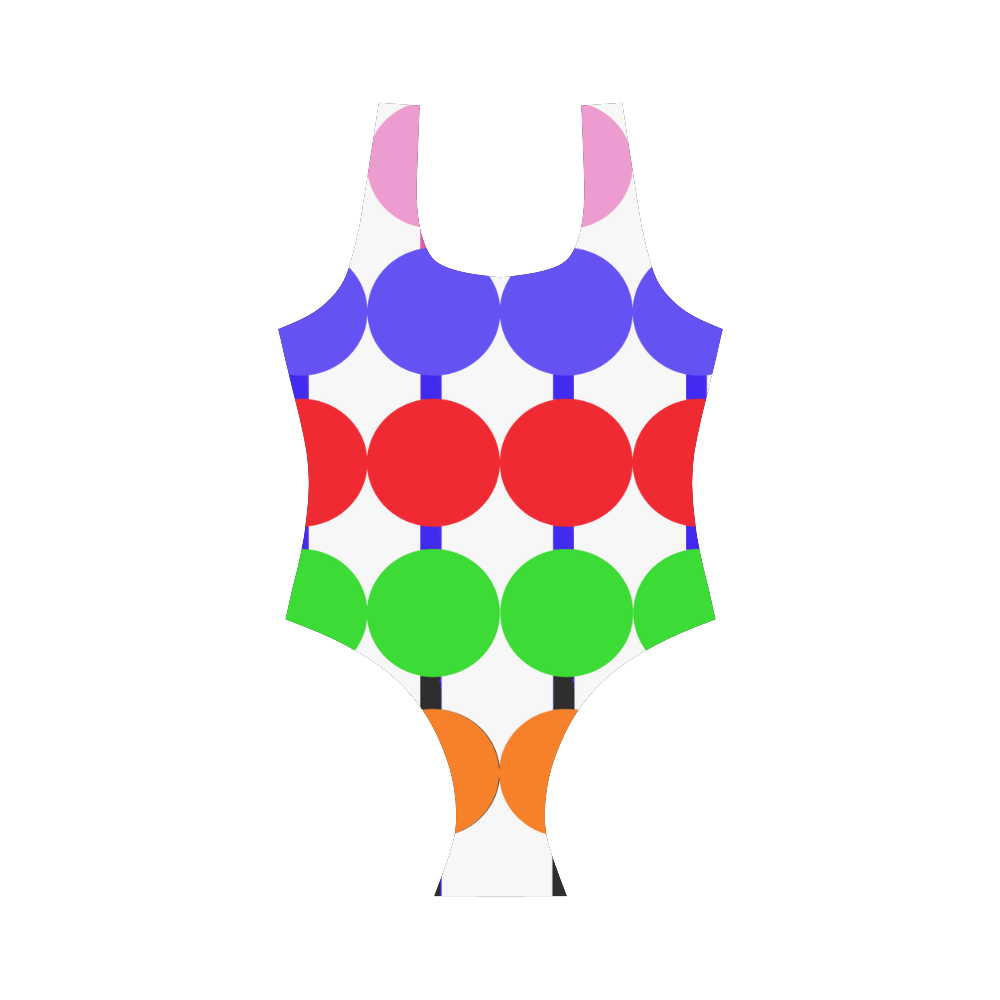 Lollipop Pattern Design Vest One Piece Swimsuit (Model S04)