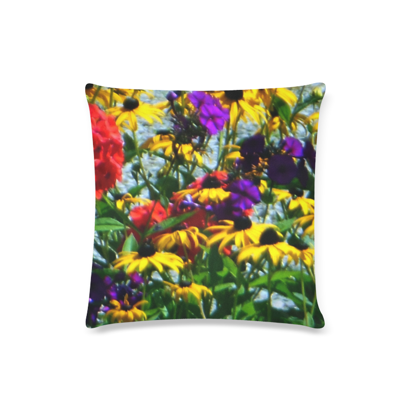 Picturesque Flowers Custom Zippered Pillow Case 16"x16"(Twin Sides)