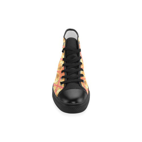 Peach Pineapple Abstract Circles Arches Men’s Classic High Top Canvas Shoes (Model 017)