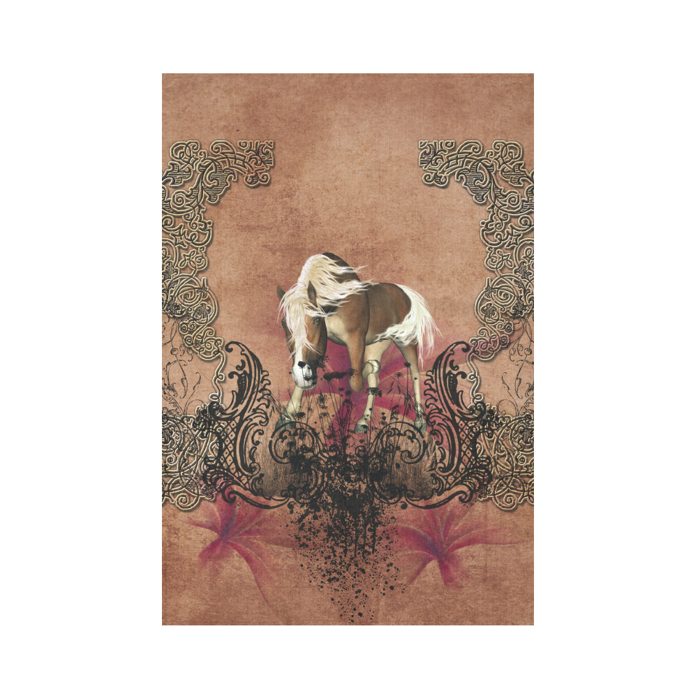 Amazing horse with flowers Cotton Linen Wall Tapestry 60"x 90"