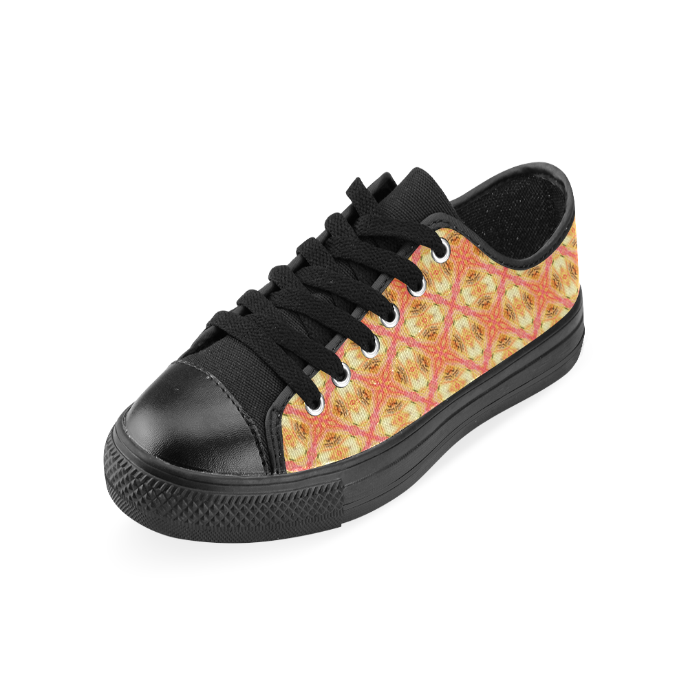 Peach Pineapple Abstract Circles Arches Men's Classic Canvas Shoes (Model 018)