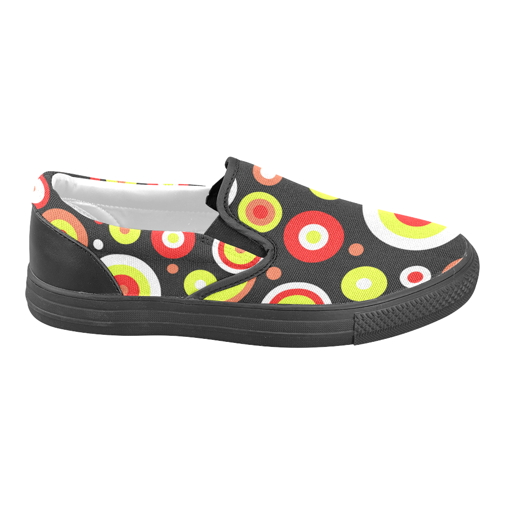 Colorful retro design Women's Unusual Slip-on Canvas Shoes (Model 019)