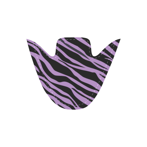 Lavender Zebra Stripes Women's Unusual Slip-on Canvas Shoes (Model 019)