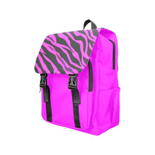 Hot Pink Zebra Stripes Casual Shoulders Backpack (Model 1623)