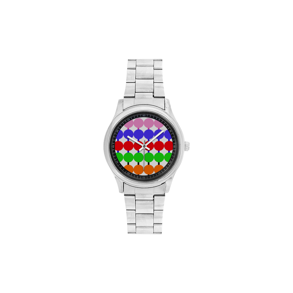 Lollipop Pattern Design Men's Stainless Steel Watch(Model 104)