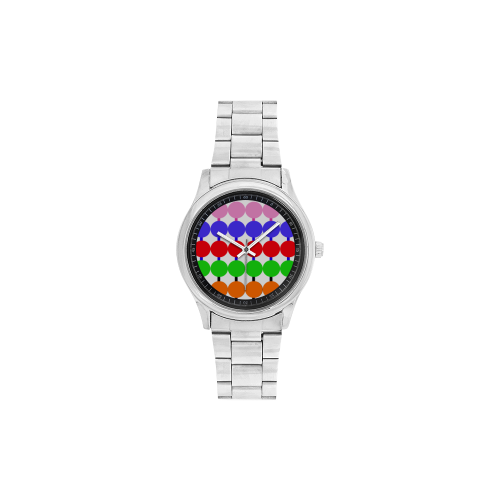 Lollipop Pattern Design Men's Stainless Steel Watch(Model 104)