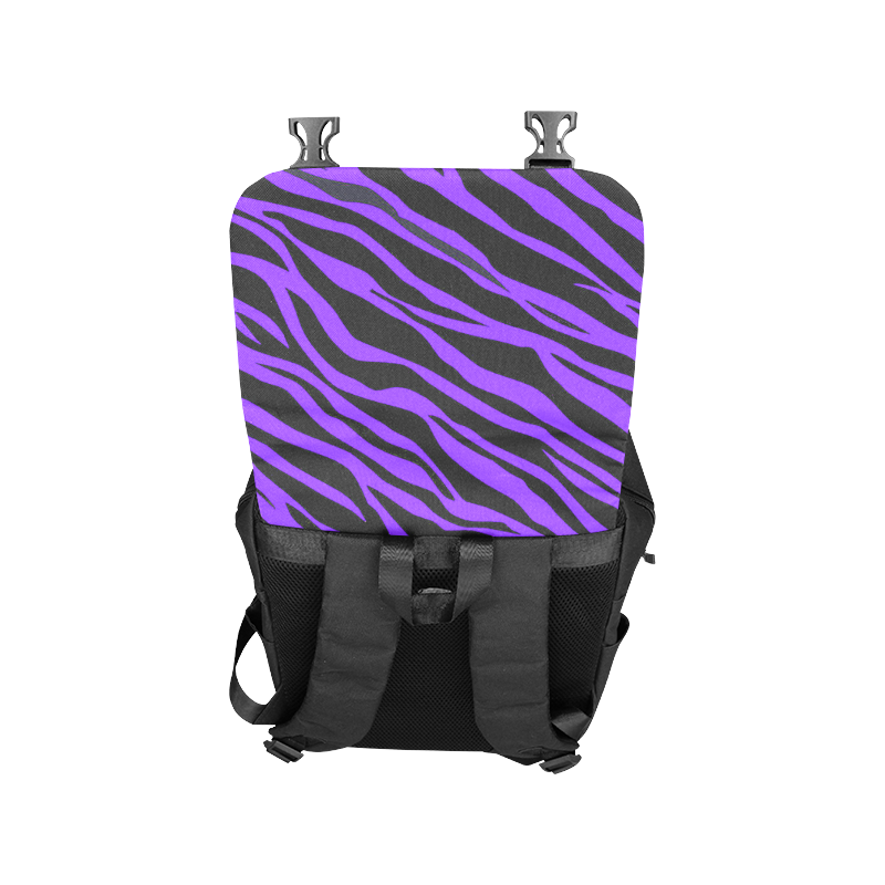 Deep Purple Zebra Stripes Casual Shoulders Backpack (Model 1623)