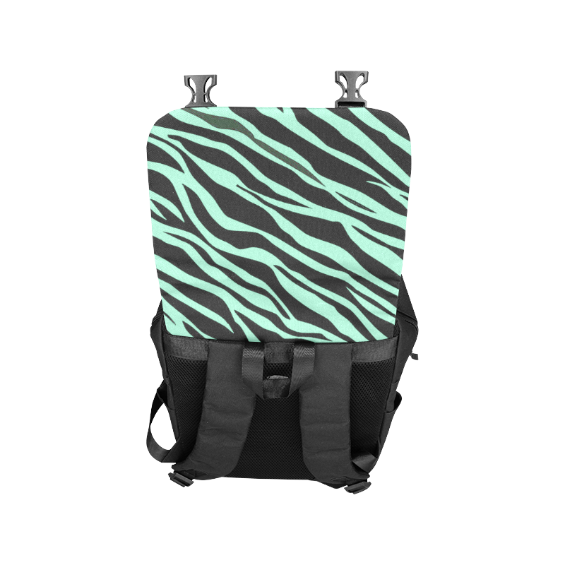 Mint Green Zebra Stripes Casual Shoulders Backpack (Model 1623)