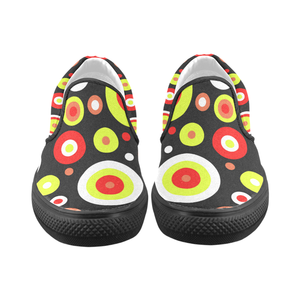 Colorful retro design Women's Unusual Slip-on Canvas Shoes (Model 019)
