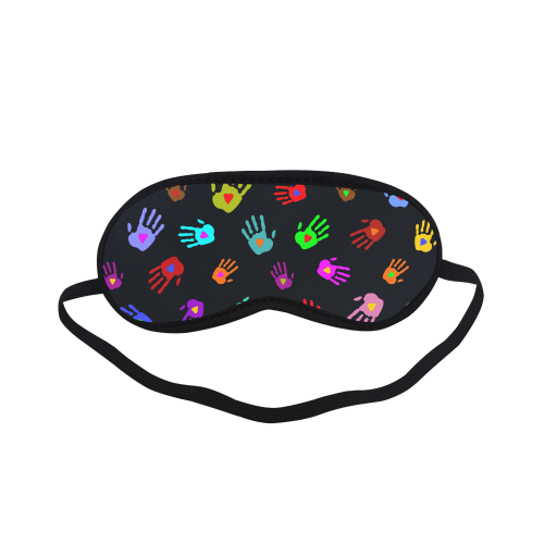 Multicolored HANDS with HEARTS love pattern Sleeping Mask