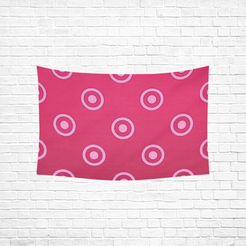 Pink Circle Pattern VAS2 Cotton Linen Wall Tapestry 60"x 40"