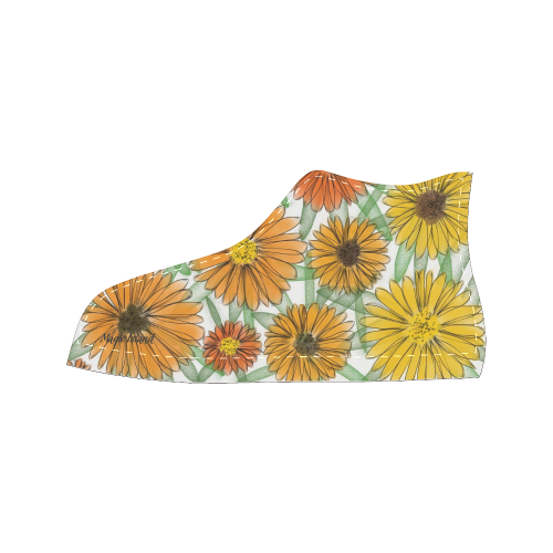 Calendula. Inspired by the Magic Island of Gotland. Women's Classic High Top Canvas Shoes (Model 017)