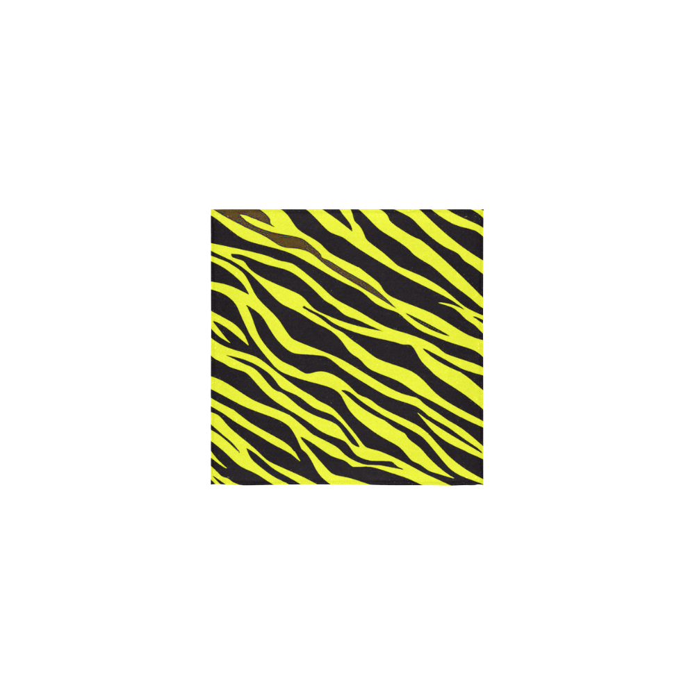 Neon Yellow Zebra Stripes Square Towel 13“x13”