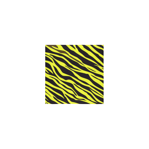 Neon Yellow Zebra Stripes Square Towel 13“x13”