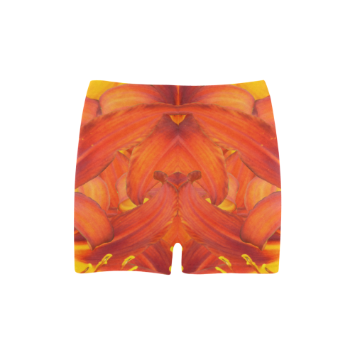 Orange Daylilies Briseis Skinny Shorts (Model L04)