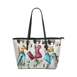 Cherry Heart Dot Pattern Print Leather Tote Bag main image 0
