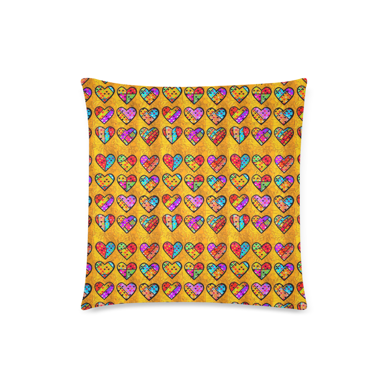 Orange Popart Heart by Nico Bielow Custom Zippered Pillow Case 18"x18"(Twin Sides)