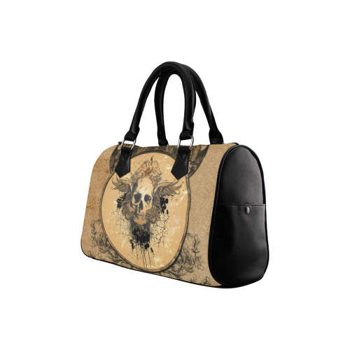 Awesome skull with wings and grunge Boston Handbag (Model 1621)