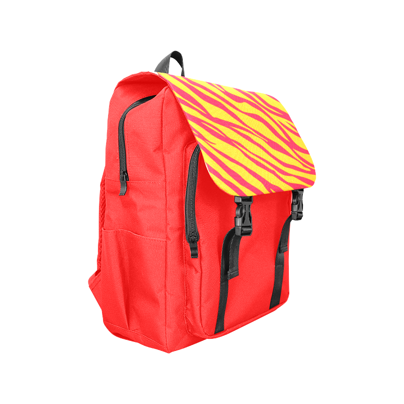 Red On Orange Zebra Stripes Casual Shoulders Backpack (Model 1623)