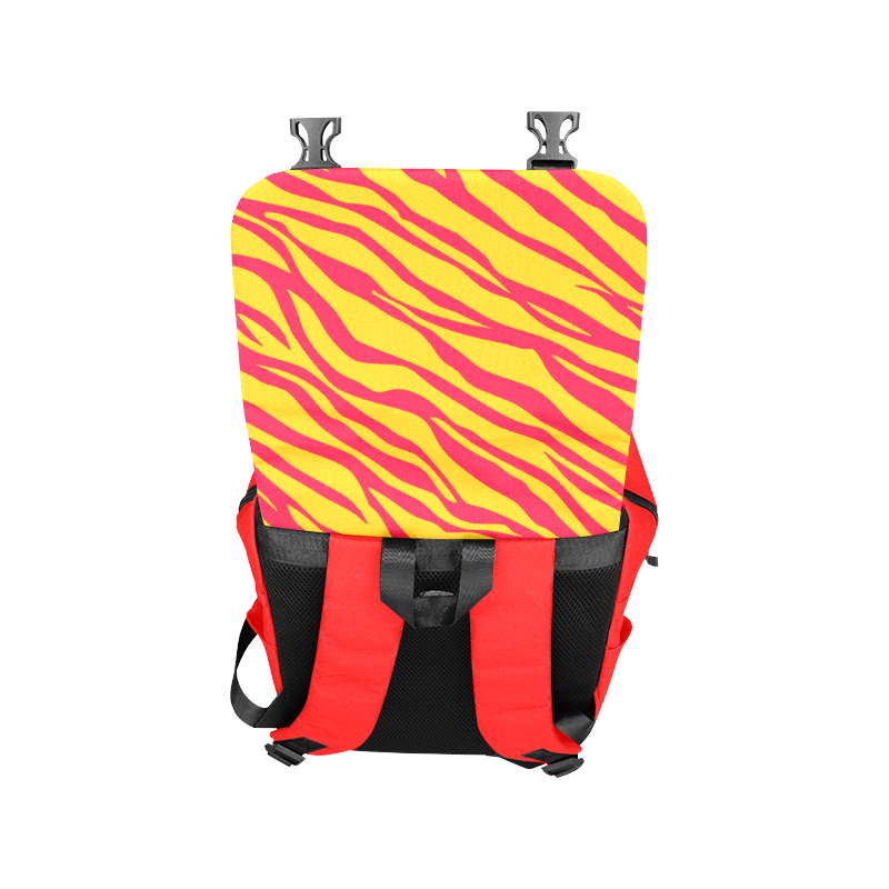 Red On Orange Zebra Stripes Casual Shoulders Backpack (Model 1623)