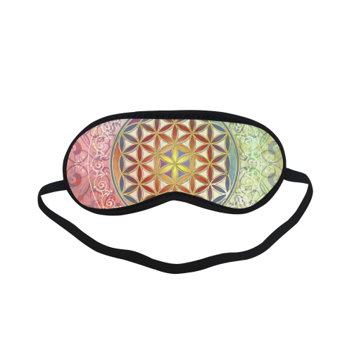 FLOWER OF LIFE vintage ornaments green red Sleeping Mask