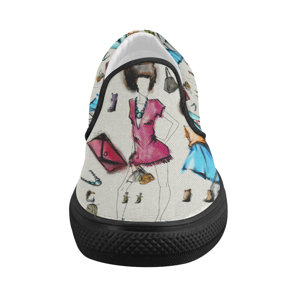 abuddyW Women's Slip-on Canvas Shoes (Model 019)