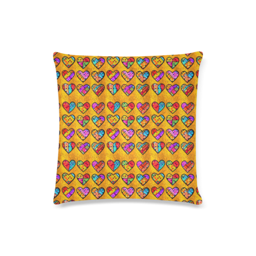 Orange Popart Heart by Nico Bielow Custom Zippered Pillow Case 16"x16"(Twin Sides)