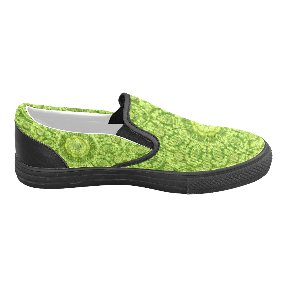 Magic Flowers In  the deep valley of paradise Women's Unusual Slip-on Canvas Shoes (Model 019)