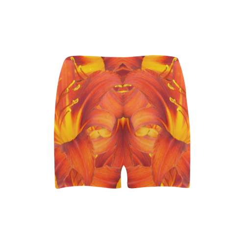 Orange Daylilies Briseis Skinny Shorts (Model L04)