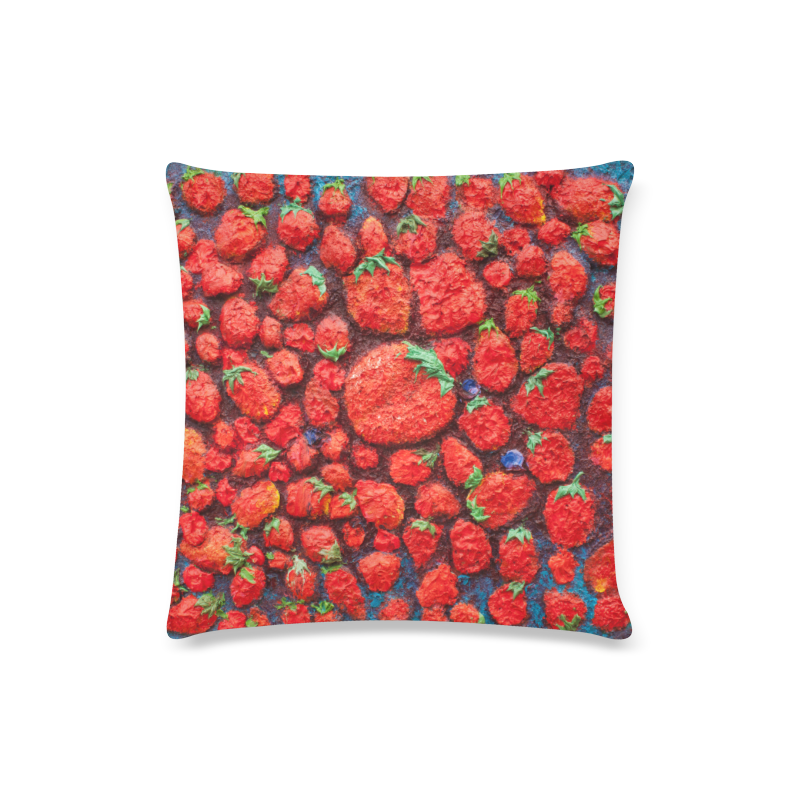 strawberry heaven Custom Zippered Pillow Case 16"x16"(Twin Sides)