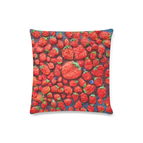 strawberry heaven Custom Zippered Pillow Case 16"x16"(Twin Sides)