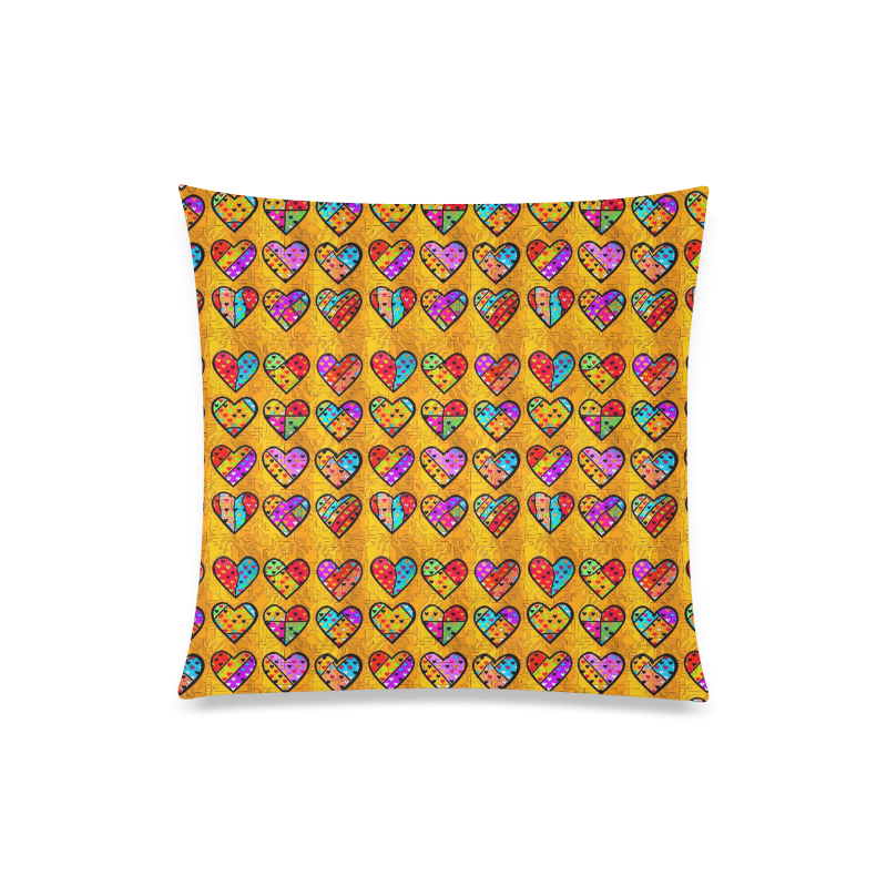 Orange Popart Heart by Nico Bielow Custom Zippered Pillow Case 20"x20"(Twin Sides)