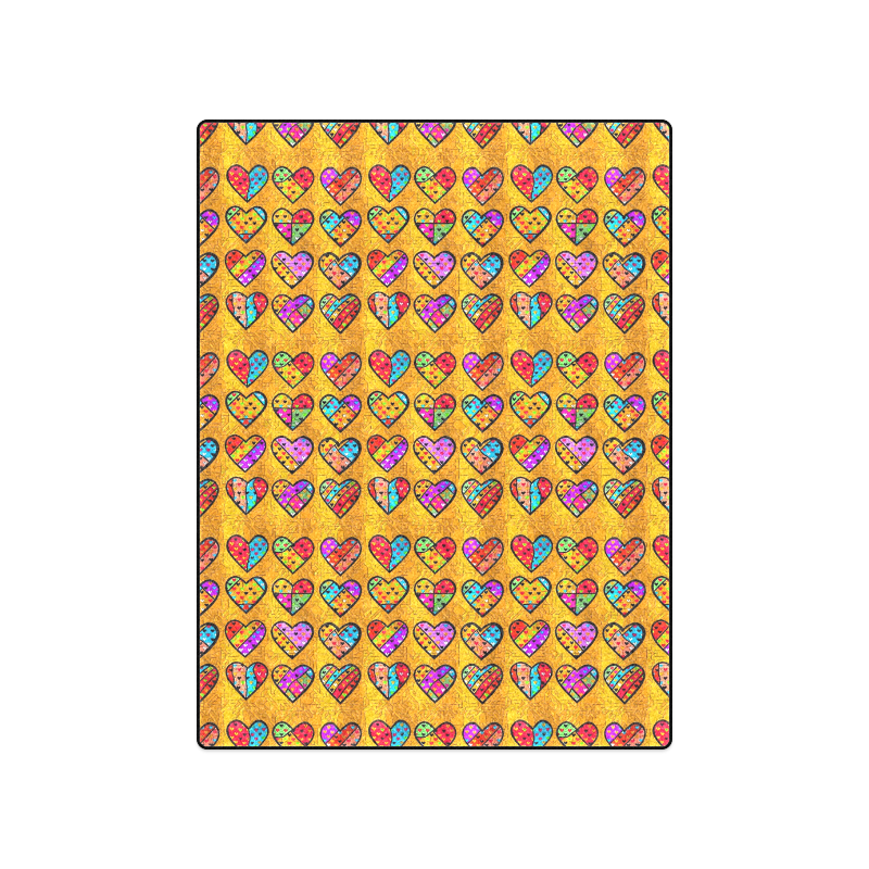 Orange Popart Heart by Nico Bielow Blanket 50"x60"