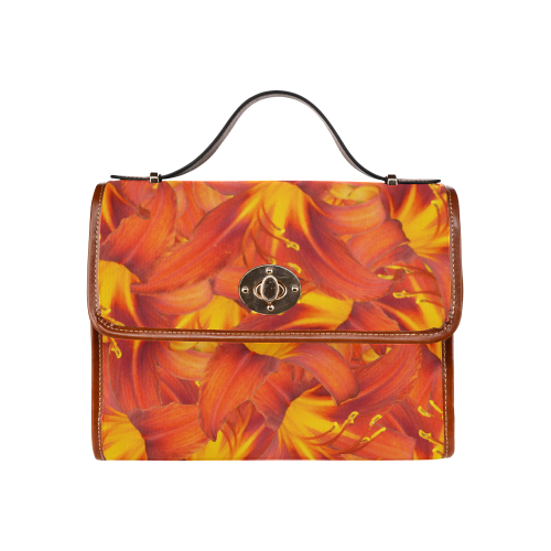 Orange Daylilies Waterproof Canvas Bag/All Over Print (Model 1641)