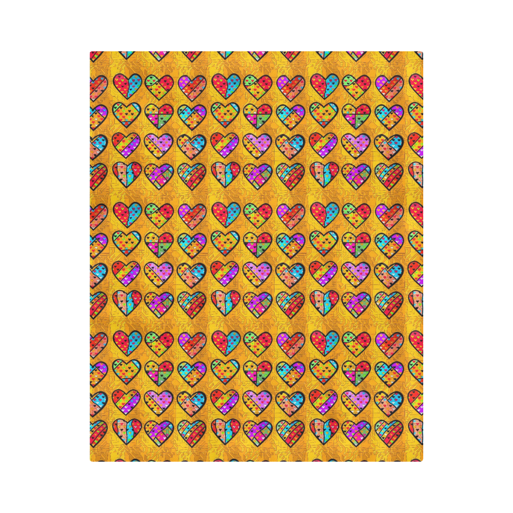 Orange Popart Heart by Nico Bielow Duvet Cover 86"x70" ( All-over-print)