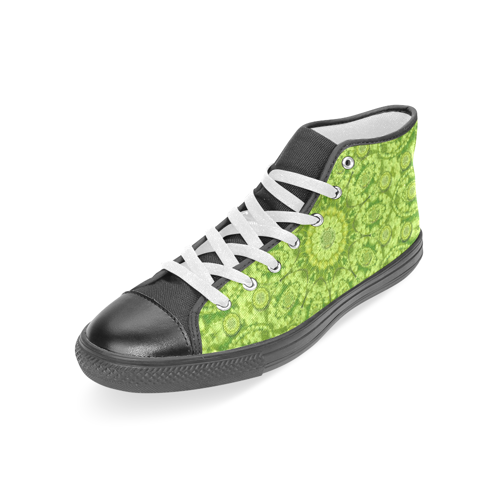 Magic Flowers In  the deep valley of paradise Women's Classic High Top Canvas Shoes (Model 017)