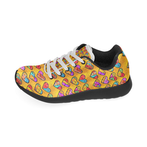 Orange Popart Heart by Nico Bielow Men’s Running Shoes (Model 020)